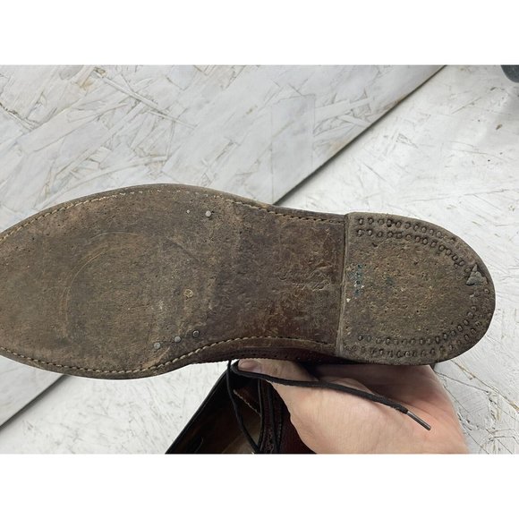 Vintage Florsheim Imperial Longwing 93602 Brown Nail Sole Oxfords 10 A